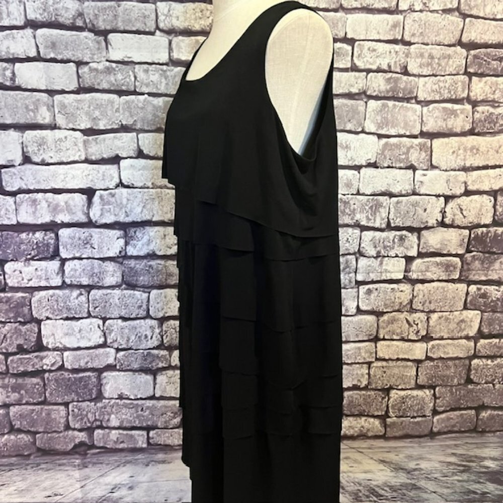 Chico's Black Sleeveless Tiered Dress Size XL - Picture 3 of 11